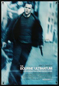 3f118 BOURNE ULTIMATUM advance DS 1sh '07 cool image of Matt Damon as Jason Bourne!
