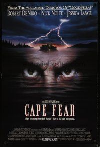 3f134 CAPE FEAR advance DS 1sh '91 great close-up of Robert De Niro's eyes, Martin Scorsese!