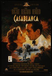 3f137 CASABLANCA video 1sh R98 Dudash art of Humphrey Bogart & Ingrid Bergman, Curtiz classic!