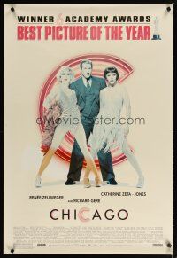 3f150 CHICAGO 6 awards style 1sh '02 sexy Renee Zellweger & Catherine Zeta-Jones, Richard Gere!