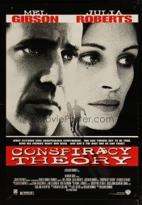 3f161 CONSPIRACY THEORY 1sh '97 Mel Gibson, Julia Roberts, Patrick Stewart