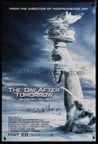 3f195 DAY AFTER TOMORROW style AS advance 1sh '04 art of Statue of Liberty frozen in tidal wave!