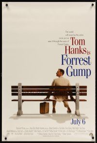3f270 FORREST GUMP advance 1sh '94 Tom Hanks waiting for the bus, Robert Zemeckis!
