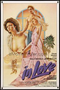 3f378 IN LOVE video/theatrical 1sh '83 Jerry Butler, Kelly Nichols, sexy artwork!