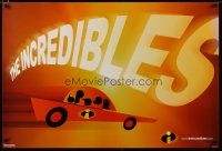 3f005 INCREDIBLES horizontal teaser 1sh '04 Disney/Pixar animated sci-fi superheroes, art of car!
