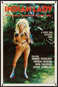 3f384 INDIAN LADY 1sh '81 Ray Dennis Steckler, wacky Native American girl in roller skates!