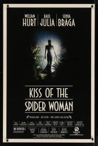 3f445 KISS OF THE SPIDER WOMAN 1sh '85 cool artwork of sexy Sonia Braga in spiderweb dress!