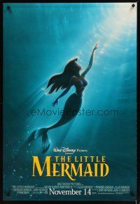 3f483 LITTLE MERMAID advance DS 1sh R97 Ariel swimming to the surface, Disney underwater cartoon!