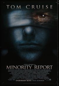 3f529 MINORITY REPORT style A advance DS 1sh '02 Steven Spielberg, Tom Cruise, Colin Farrell