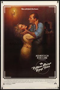 3f610 POSTMAN ALWAYS RINGS TWICE 1sh '81 art of Jack Nicholson & Jessica Lange by Rudy Obrero!