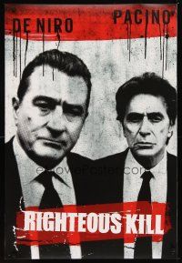 3f647 RIGHTEOUS KILL teaser DS 1sh '08 cool image of Robert Deniro & Al Pacino!
