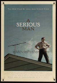 3f682 SERIOUS MAN DS 1sh '09 Coen Brothers directed, Michael Stuhlbarg on roof!