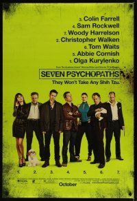 3f683 SEVEN PSYCHOPATHS advance DS 1sh '12 Colin Farrell, Sam Rockwell, Woody Harrelson, Tom Waits!