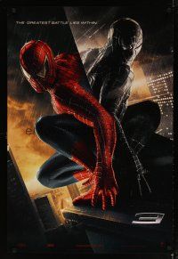 3f719 SPIDER-MAN 3 teaser DS 1sh '07 Sam Raimi, Tobey Maguire in red & black costumes!