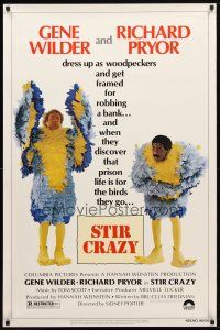 3f746 STIR CRAZY 1sh '80 Gene Wilder & Richard Pryor in chicken suits, directed by Sidney Poitier!