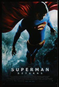 3f754 SUPERMAN RETURNS advance DS 1sh '06 Bryan Singer, full-length image of Routh in costume!