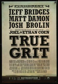 3f781 TRUE GRIT advance DS 1sh '10 Jeff Bridges, Matt Damon, cool wanted poster design!