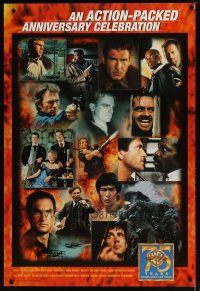 3f807 WARNER BROS: 75 YEARS ENTERTAINING THE WORLD 27x40 video poster '98 action-packed, many images