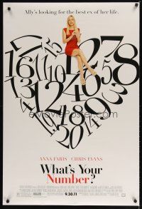 3f815 WHAT'S YOUR NUMBER style A advance DS 1sh '11 Chris Evans, Ari Graynor, sexy Anna Faris!