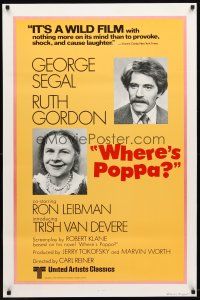 3f819 WHERE'S POPPA 1sh R79 Carl Reiner comedy, close-ups of George Segal & Ruth Gordon!