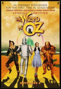 3f830 WIZARD OF OZ advance 1sh R98 Victor Fleming, Judy Garland all-time classic!