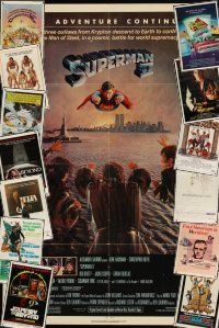 3g017 LOT OF 43 FOLDED ONE-SHEETS '66 - '90 Superman II, Hombre, Revenge of the Nerds & more!