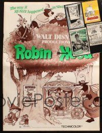 3g036 LOT OF 5 UNCUT PRESSBOOKS '60s-70s Disney's Robin Hood, Harry Langdon & more!