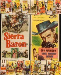 3g048 LOT OF 30 FORMERLY FOLDED COWBOY WESTERN INSERTS '50s great images of tough heroes!