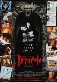 3g124 LOT OF 15 FORMERLY FOLDED & UNFOLDED VIDEO POSTERS '90s Bram Stoker's Dracula & many more!