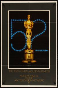 3h002 52ND ANNUAL ACADEMY AWARDS 1sh '80 cool image of Oscar statue!