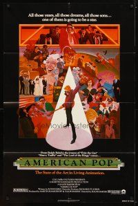 3h053 AMERICAN POP 1sh '81 cool rock & roll art by Wilson McClean & Ralph Bakshi!