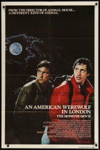 3h054 AMERICAN WEREWOLF IN LONDON 1sh '81 David Naughton, Griffin Dunne, directed by John Landis!