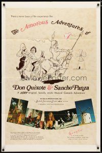 3h056 AMOROUS ADVENTURES OF DON QUIXOTE & SANCHO PANZA 1sh '76 sexy cartoon art by L. Salk!