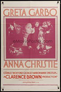 3h065 ANNA CHRISTIE 1sh R62 Greta Garbo, Charles Bickford, Clarence Brown directed!