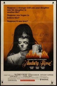 3h085 AUDREY ROSE 1sh '77 Susan Swift, Anthony Hopkins, a haunting vision of reincarnation!