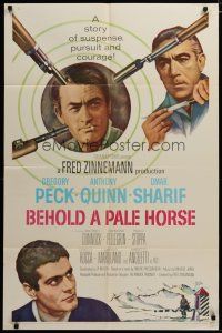3h112 BEHOLD A PALE HORSE 1sh '64 Gregory Peck, Anthony Quinn, Sharif, from Pressburger's novel!