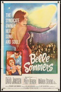 3h114 BELLE SOMMERS 1sh '62 David Janssen, the syndicate owned Polly Bergen, song and soul!