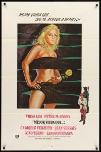 3h118 BETTER A WIDOW Spanish/U.S. 1sh'69 sexy Virna Lisi goes from blushing bride to merry widow overnight