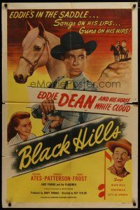 3h145 BLACK HILLS 1sh '47 great images of singing cowboy Eddie Dean & Shirley Patterson!