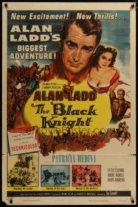 3h146 BLACK KNIGHT 1sh '54 Alan Ladd's biggest adventure, sexy Patricia Medina!