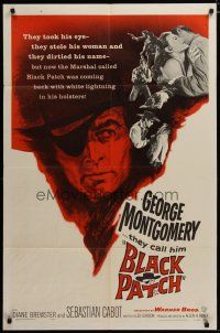 3h149 BLACK PATCH 1sh '57 they took George Montgomery's eye, his woman, and his name!