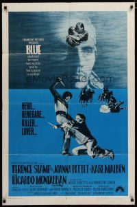 3h162 BLUE style B 1sh '68 Terence Stamp, Joanna Pettet, English western!