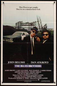 3h169 BLUES BROTHERS int'l 1sh '80 John Belushi & Dan Aykroyd are on a mission from God!