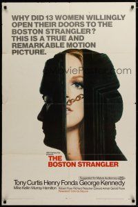 3h175 BOSTON STRANGLER 1sh '68 Tony Curtis, Henry Fonda, he killed thirteen girls!