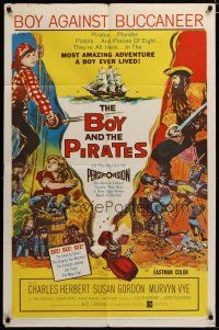 3h180 BOY & THE PIRATES 1sh '60 Charles Herbert, most amazing adventure a boy ever lived!
