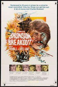 3h183 BREAKOUT 1sh '75 28 years in prison for a crime he didn't commit, only Bronson can save him