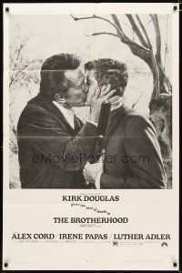 3h189 BROTHERHOOD 1sh '68 Kirk Douglas gives the kiss of death to Alex Cord!