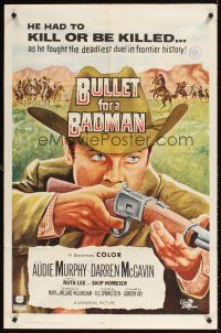 3h204 BULLET FOR A BADMAN int'l 1sh '64 cowboy Audie Murphy is framed for murder by Darren McGavin!