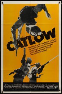 3h228 CATLOW 1sh '71 Yul Brynner, Leonard Nimoy, dead & buried, cool gunfight image!