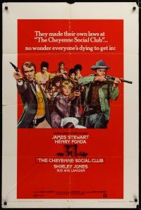3h233 CHEYENNE SOCIAL CLUB 1sh '70 Jimmy Stewart, Henry Fonda w/guns & ladies of the night!